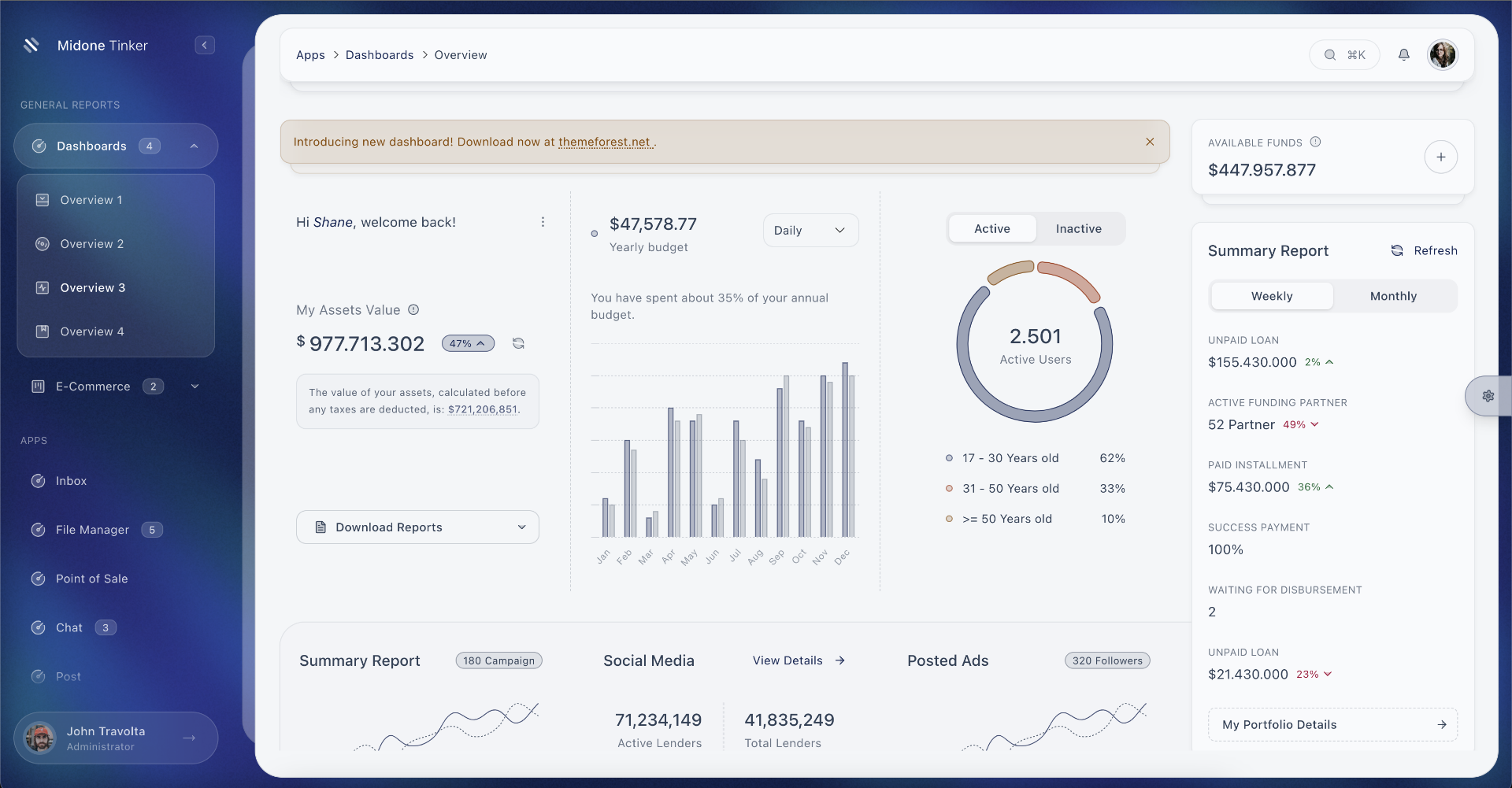 Midone - Tailwind Admin Dashboard Template